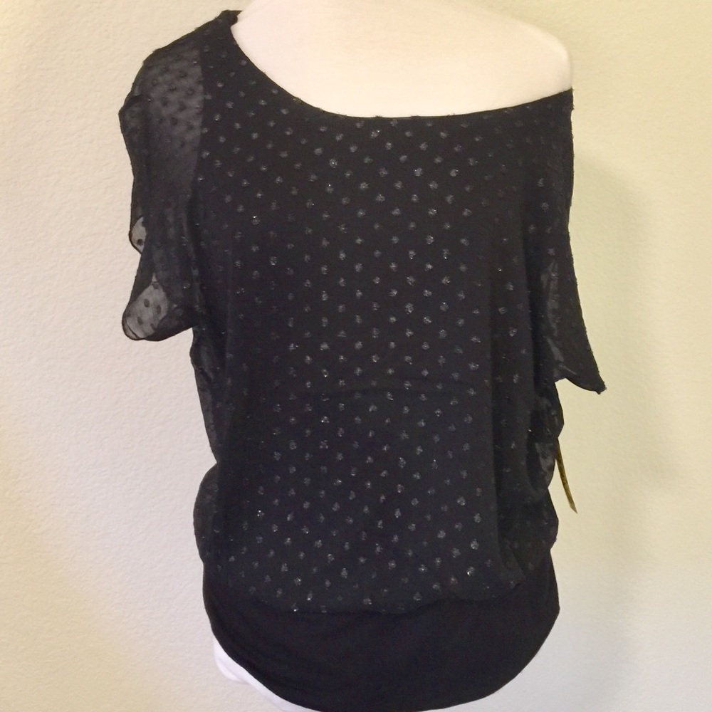 Lavish sheer and sparkly top M